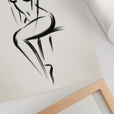 Lámina artística de alta calidad Silueta minimalista en contraste blanco y negro.