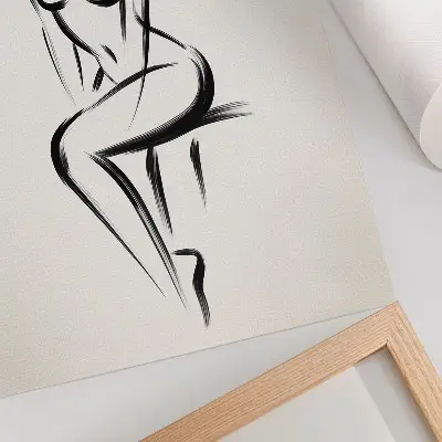 Lámina artística de alta calidad silueta minimalista en contraste de blanco y negro