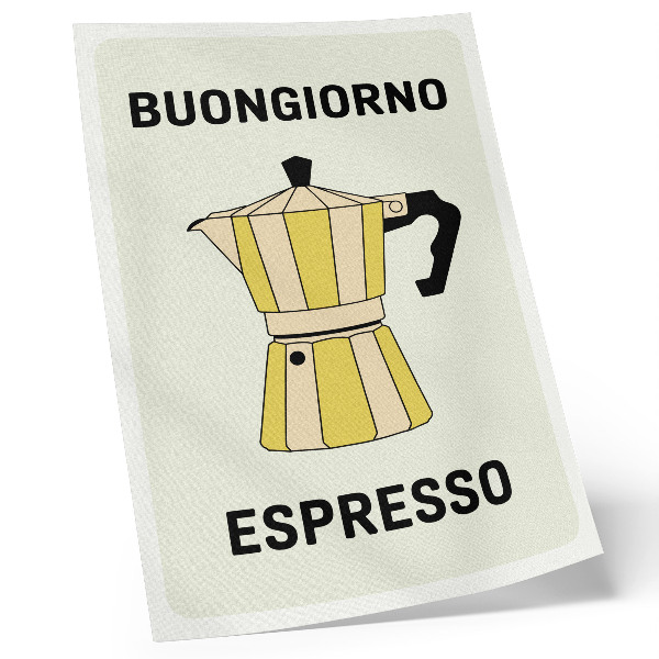 Póster con colores saturados Cafetería con fondo claro y atractiva inscripción
