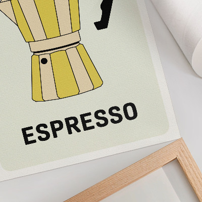 Póster con colores saturados Cafetería con fondo claro y atractiva inscripción