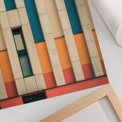 Póster Paneles de fachada coloridos en una composición rítmica.
