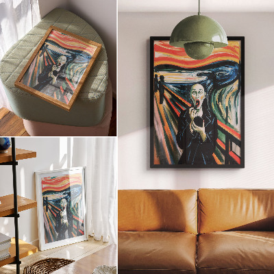 Lienzo decorativo moderno Figura expresiva, colores vivos, líneas dinámicas