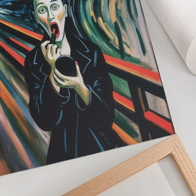 Lienzo decorativo moderno Figura expresiva, colores vivos, líneas dinámicas