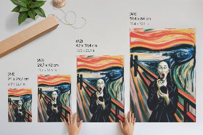 Lienzo decorativo moderno Figura expresiva, colores vivos, líneas dinámicas
