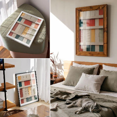 Lienzo decorativo moderno Paneles coloridos, simetría, estilo moderno