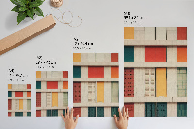 Lienzo decorativo moderno Paneles coloridos, simetría, estilo moderno
