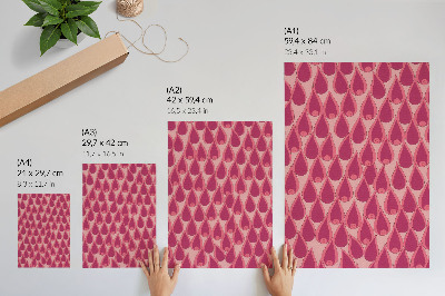 Lámina artística de alta calidad Las gotas rosas repiten un patrón dinámico
