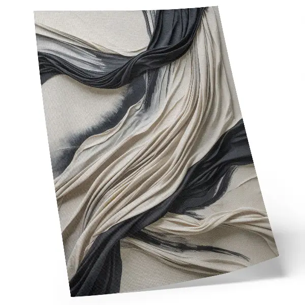 Póster de ondas de tela fluidas con elegancia moderna diseño con efecto de ondas de tela fluidas y estilo moderno