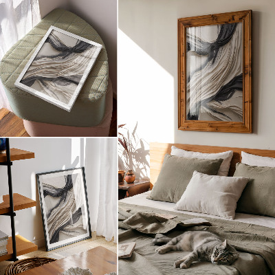 Póster Ondas de tela fluidas con elegancia moderna