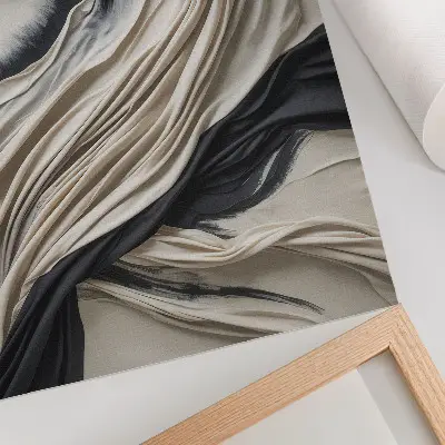 Póster de ondas de tela fluidas con elegancia moderna diseño con efecto de ondas de tela fluidas y estilo moderno