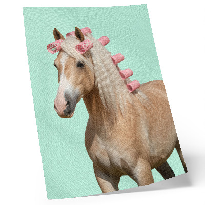 Lienzo decorativo moderno Caballo de pelaje claro menta pastel rodillos