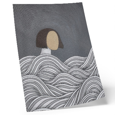 Póster Figura en ondas forma abstracta gris