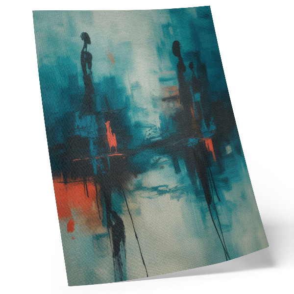 Lienzo decorativo moderno Abstracción, turquesa, contrastes dinámicos