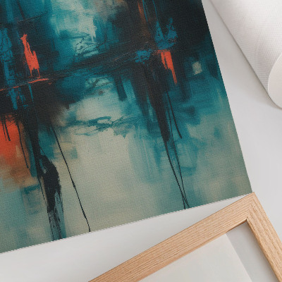 Lienzo decorativo moderno Abstracción, turquesa, contrastes dinámicos