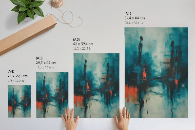 Lienzo decorativo moderno Abstracción, turquesa, contrastes dinámicos