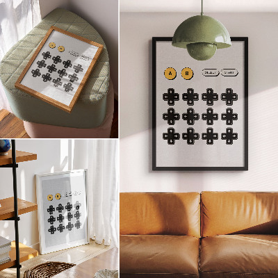 Póster con colores saturados Control de videojuegos minimalismo retro modernidad