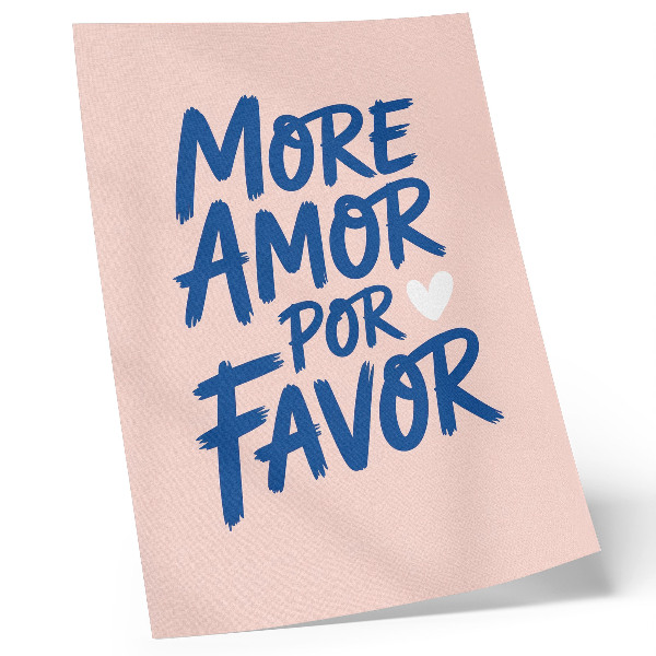 Lienzo decorativo moderno Letras de corazón expresivas sobre un fondo pastel