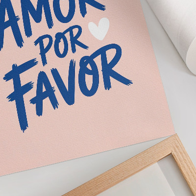 Lienzo decorativo moderno Letras de corazón expresivas sobre un fondo pastel