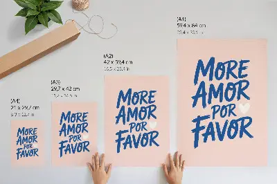 Lienzo decorativo moderno con diseño de letras de corazón sobre fondo pastel