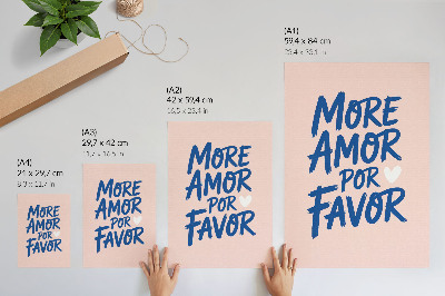 Lienzo decorativo moderno Letras de corazón expresivas sobre un fondo pastel