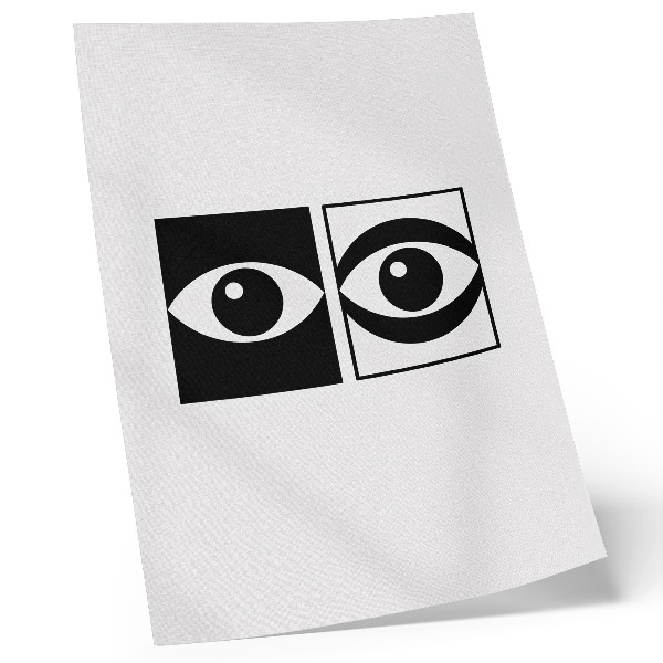 Lámina artística de alta calidad Ojos blancos y negros, simetría moderna, contraste
