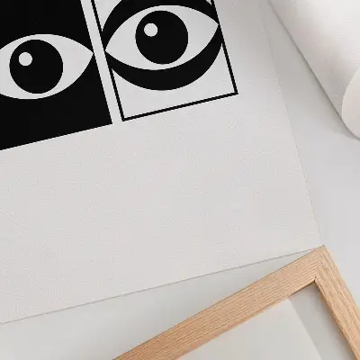 Lámina artística de alta calidad ojos en blanco y negro con simetría moderna y contraste