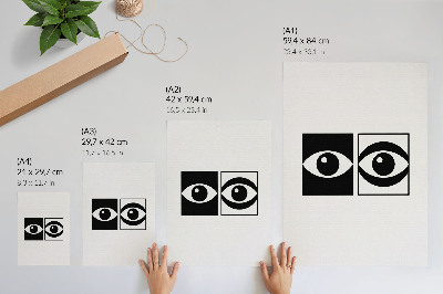 Lámina artística de alta calidad Ojos blancos y negros, simetría moderna, contraste