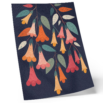 Póster Estilo gráfico de flores y hojas coloridas