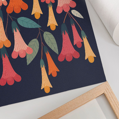 Póster Estilo gráfico de flores y hojas coloridas