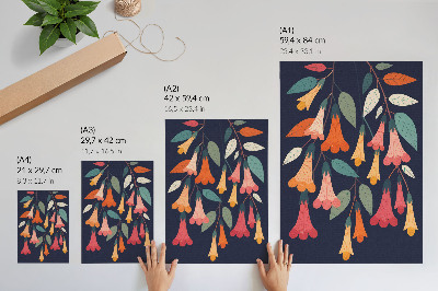 Póster Estilo gráfico de flores y hojas coloridas