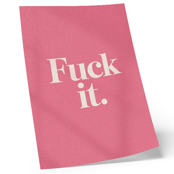 Póster con colores saturados Fondo rosa, letras blancas, estilo moderno