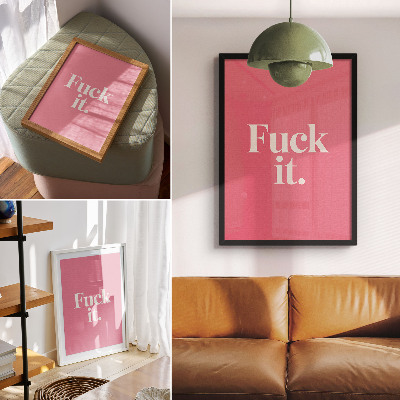 Póster con colores saturados Fondo rosa, letras blancas, estilo moderno