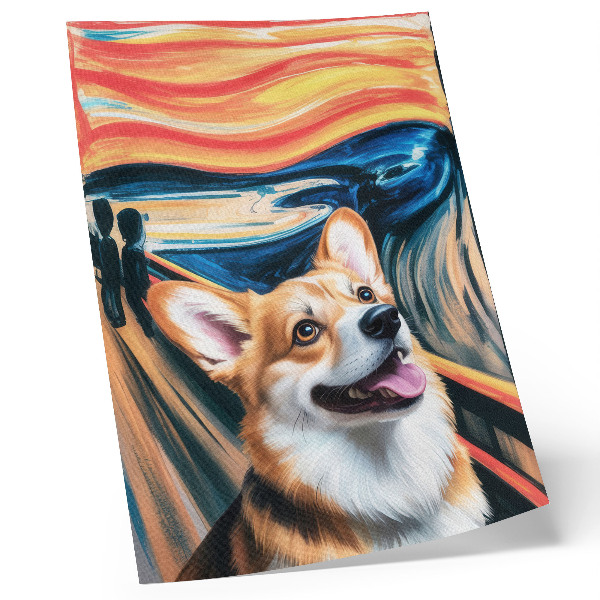 Lienzo decorativo moderno Colores dinámicos, contrastes llamativos, perro adorable