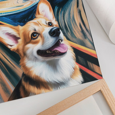 Lienzo decorativo moderno Colores dinámicos, contrastes llamativos, perro adorable