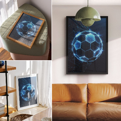 Póster con colores saturados Líneas geométricas y luces de bola digital