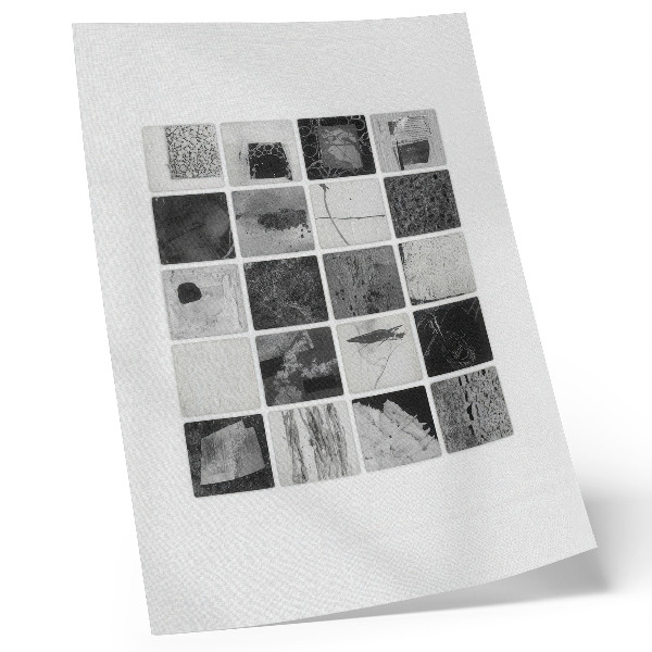 Póster con colores saturados Patrones geométricos en blanco y negro en forma artística