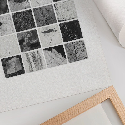 Póster con colores saturados Patrones geométricos en blanco y negro en forma artística