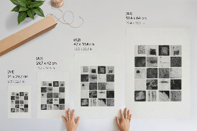 Póster con colores saturados Patrones geométricos en blanco y negro en forma artística