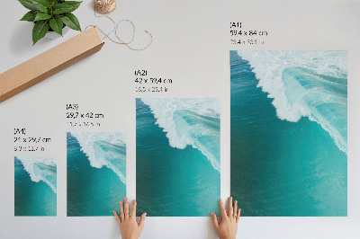 Póster Olas turquesas del océano, ambiente tranquilo, armonía