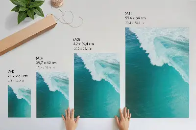 Póster olas turquesas del océano con ambiente tranquilo y armonioso
