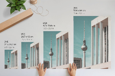 Lienzo decorativo moderno Torre minimalista, edificios modernos, cielo azul