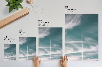 Póster de inspiración de libertad con rayo de cielo azul con colores saturados
