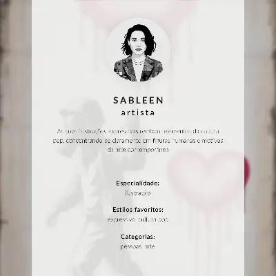 Póster arte callejero con contraste de corazones y figuras