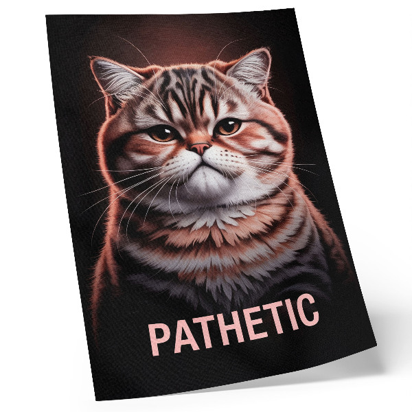 Póster Retrato de un gato con pelaje distintivo y mirada profunda.