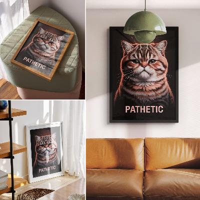 Póster Retrato de un gato con pelaje distintivo y mirada profunda.