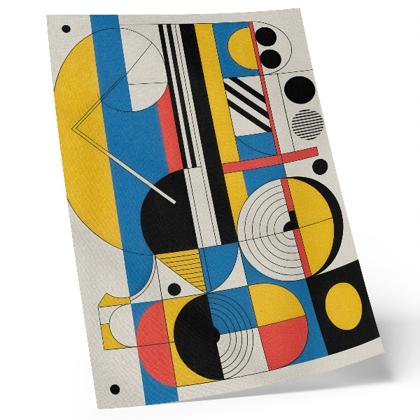 Póster con colores saturados Patrones geométricos en colores contrastantes