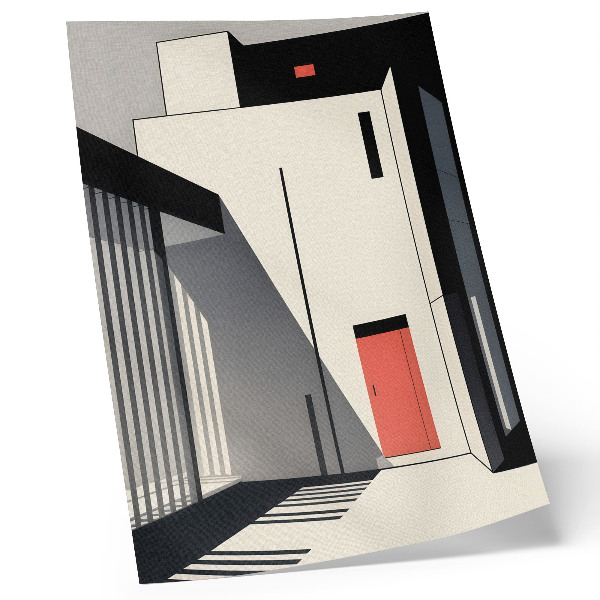 Lámina artística de alta calidad Contraste de arquitectura geométrica minimalista