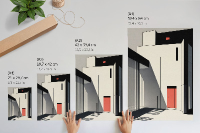 Lámina artística de alta calidad Contraste de arquitectura geométrica minimalista