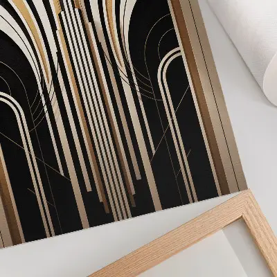 Póster de arcos modernos con elegancia Art Déco diseño con colores saturados y contraste