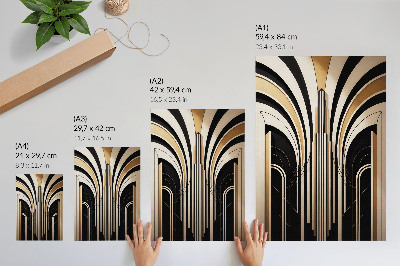 Póster con colores saturados Arcos modernos Elegancia Art Déco Contraste